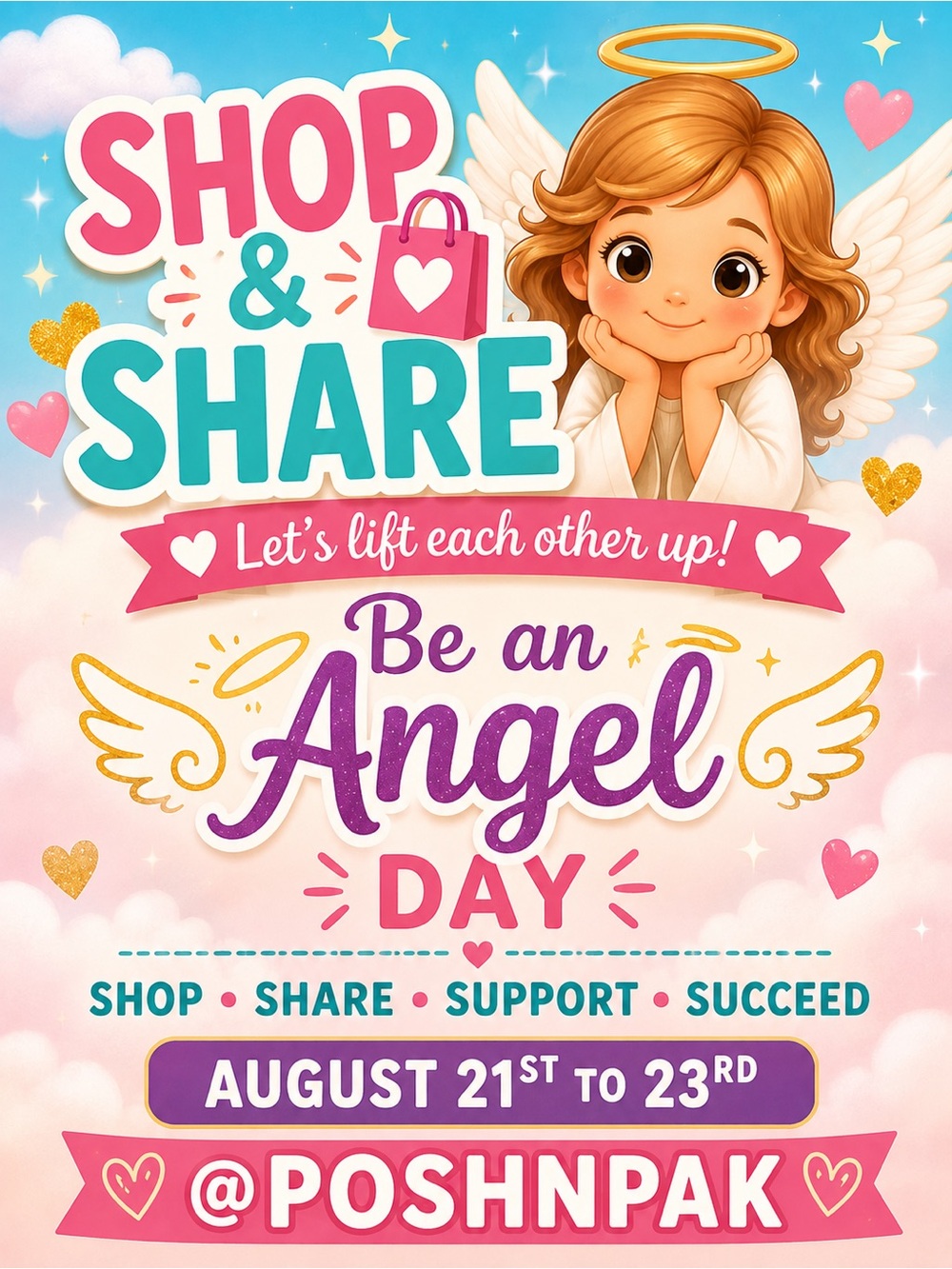 👼🪽SIGN UP NOW!🪽👼BE AN ANGEL DAY SHOP & SHARE🩷👼 AUGUST 21 - 23🩷